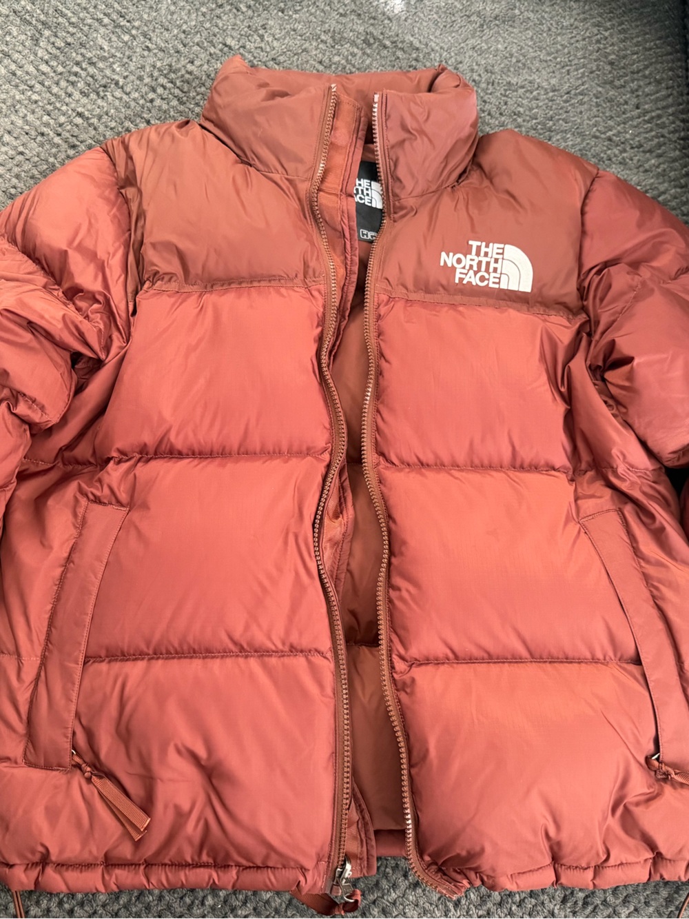 The North Face Men's Puffer Jacket Full Zip Insulated Brown Logo Outdoor S